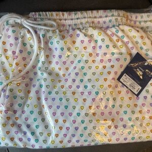 Roller Rabbit x Target White Disco Heart  Pattern Athletic Shorts NWT